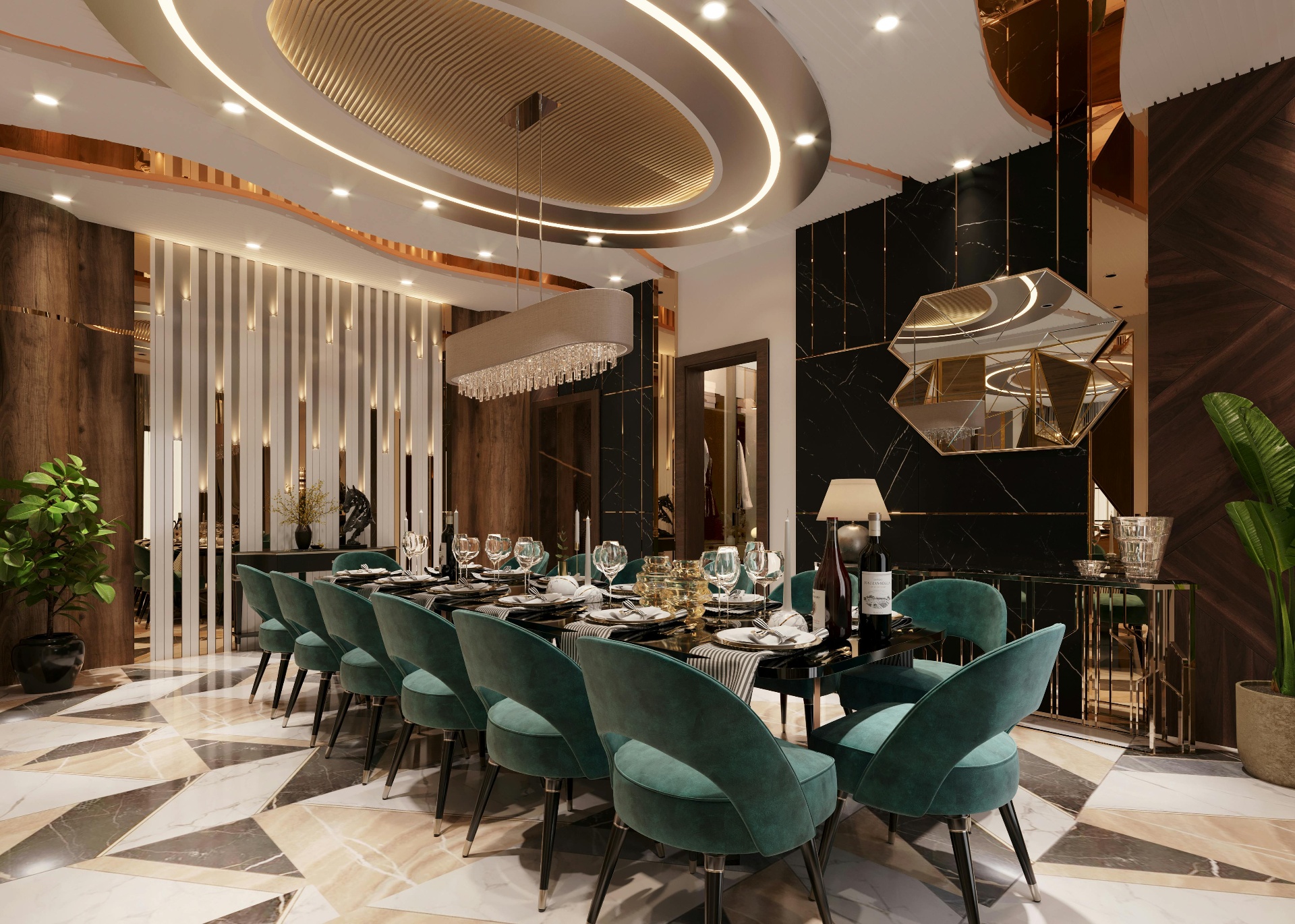 Comedor de lujo diseñado por Magu